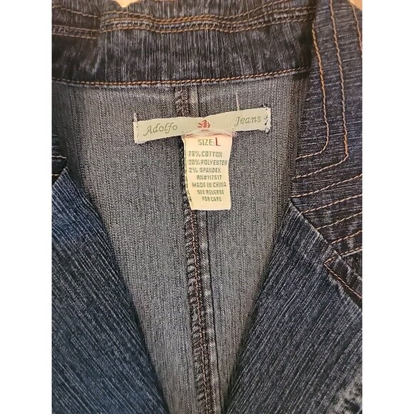 Adolfo Women’s Large Jean Jacket  Blazer - Picture 3 of 6